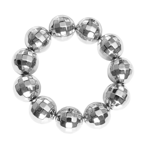 e-carnavalskleding-SYK Armband disco bal zilver