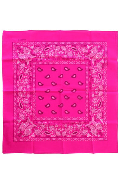 e-carnavalskleding-SYK Bandana fluor roze 53 x 53 cm.