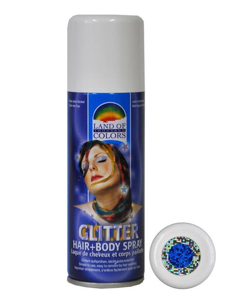 e-carnavalskleding-SYK Blauwe haar en body spray met glitters