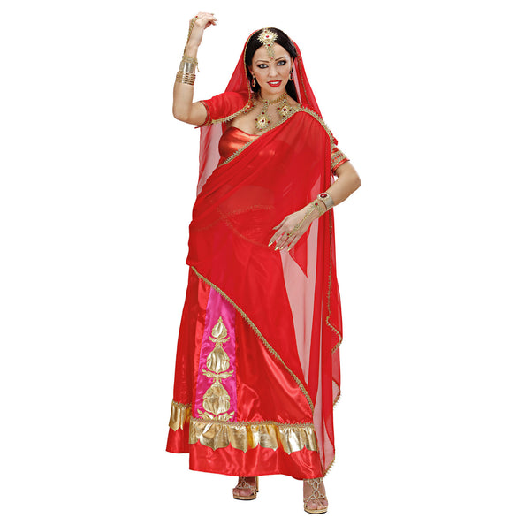 e-carnavalskleding-SYK Bollywood pak rood Indische vrouw