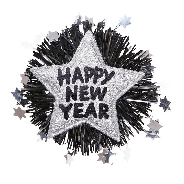 e-carnavalskleding-SYK Broche Happy New Year zilver