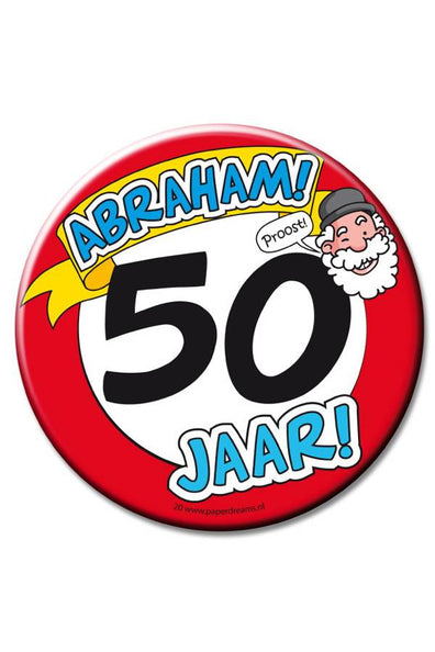 e-carnavalskleding-SYK Button Abraham 50 jaar