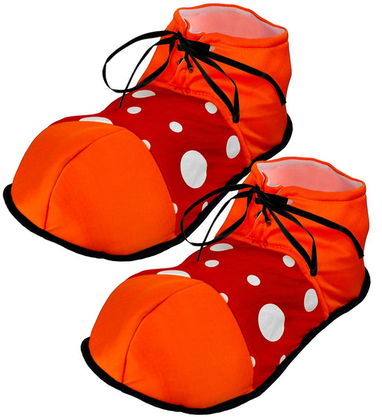 e-carnavalskleding-SYK Clown schoenen oranje met rood en witte bollen