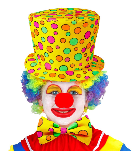 e-carnavalskleding-SYK Clowns hoed met strik geel kinderen