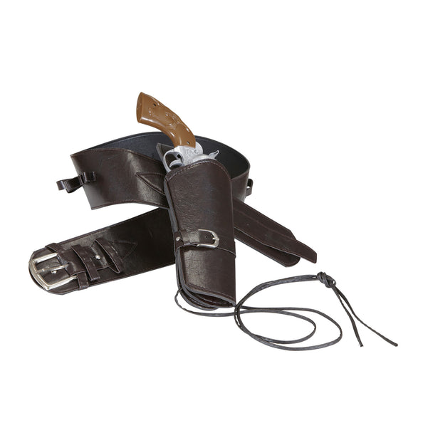 e-carnavalskleding-SYK Cowboy holster bruin met riem