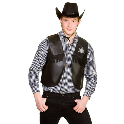 e-carnavalskleding-SYK Cowboy vest zwart