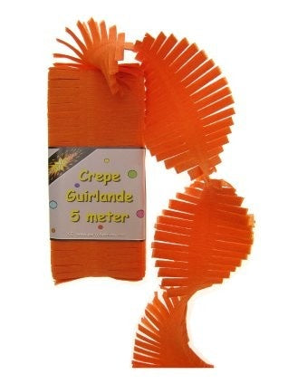 e-carnavalskleding-SYK Crepe guirlande oranje 5 mtr.