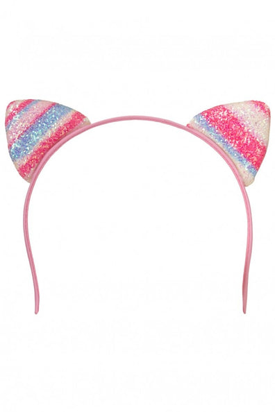 e-carnavalskleding-SYK Diadeem kattenoortjes glitter multi