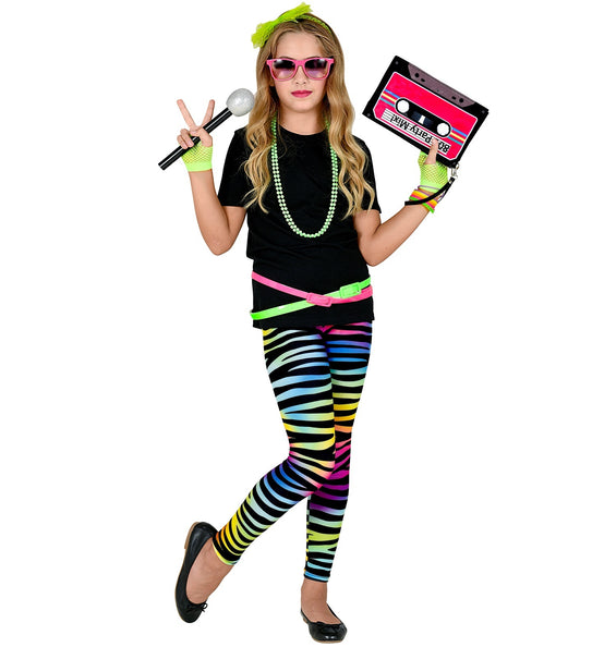 e-carnavalskleding-SYK Disco legging neon dierenprint jaren 80 kinderen