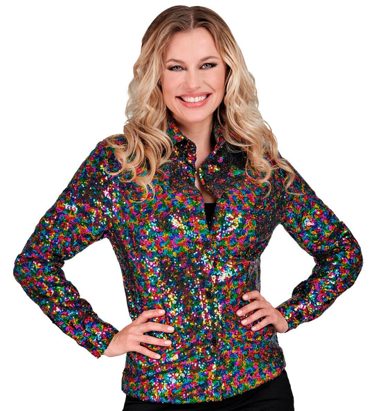 e-carnavalskleding-SYK Disco pailletten blouse