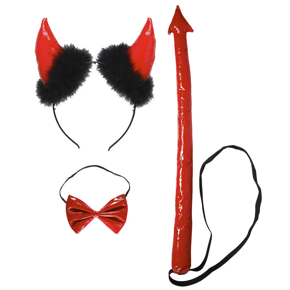 e-carnavalskleding-SYK Duivel set rood met marabou