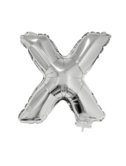 e-carnavalskleding-SYK Folie ballon letter X Zilver