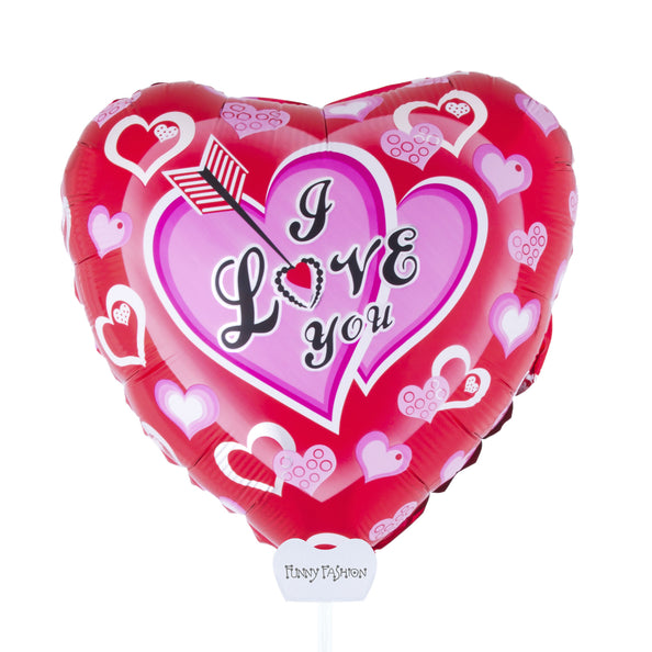 e-carnavalskleding-SYK Foliebalon I love you met stokje 11 inch