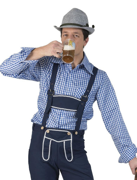 Geruite Tiroler blouse heren Perfect voor Oktoberfest