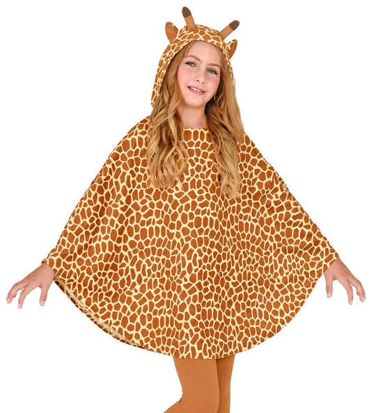 e-carnavalskleding-SYK Giraffen poncho met muts kinderen