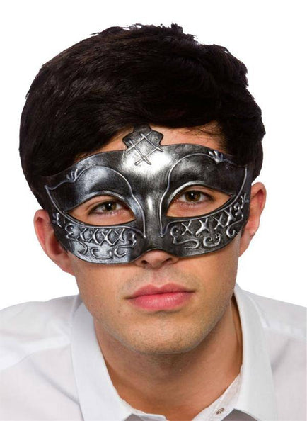 e-carnavalskleding-SYK Gladiator oogmasker in antiek zilver