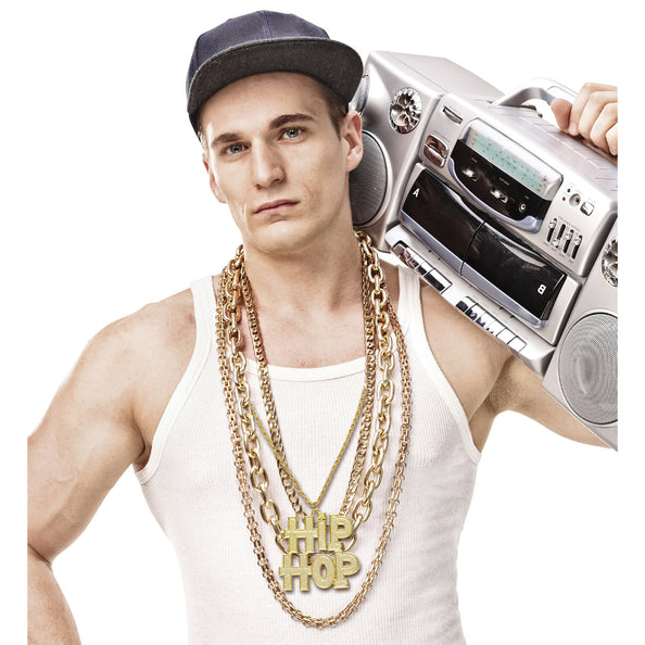 e-carnavalskleding-SYK Gouden bling bling hip hop halsketting