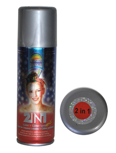 e-carnavalskleding-SYK Haar en body spray met glitters in rood met zilver