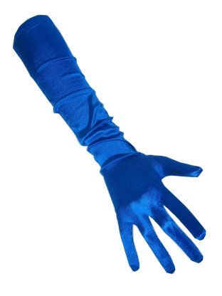 e-carnavalskleding-SYK Handschoenen satijn blauw 48 cm