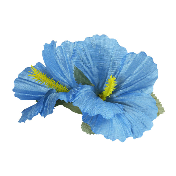 e-carnavalskleding-SYK Hawaii bloem haarclip licht blauw