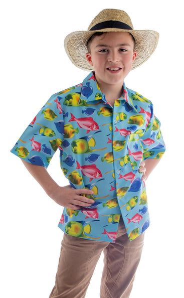 e-carnavalskleding-SYK Hawaii shirt Daan met vis print kinderen