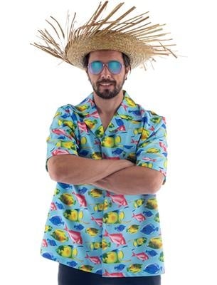 e-carnavalskleding-SYK Hawaii shirt Luuk met vis print