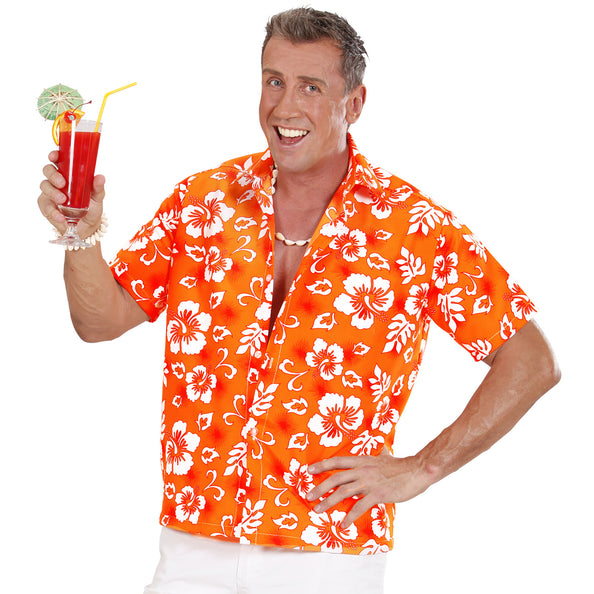 e-carnavalskleding-SYK Hawaii shirt oranje tropical Danny