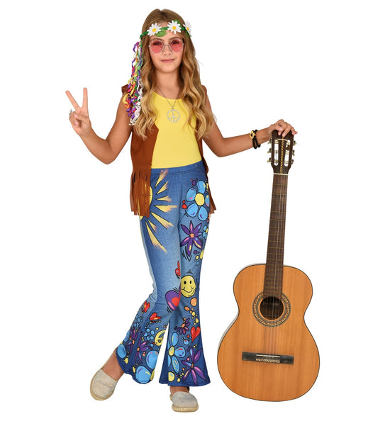 e-carnavalskleding-SYK Hippie broek kinderen 70's