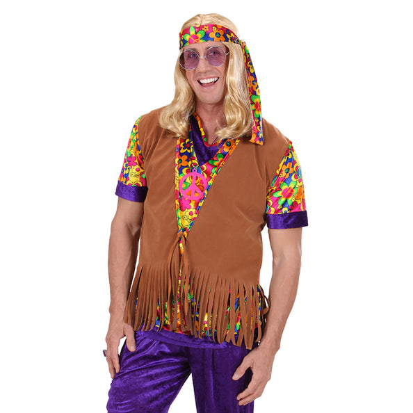 e-carnavalskleding-SYK Hippie vestje suede look heren