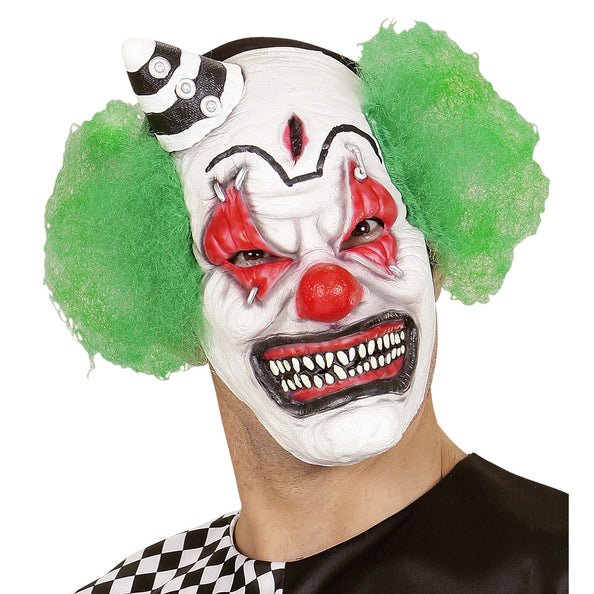 e-carnavalskleding-SYK Horror clownsmasker clown groen haar