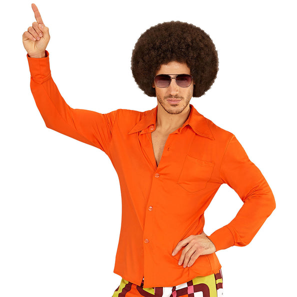 e-carnavalskleding-SYK Jaren 70 disco hemd Groovy oranje