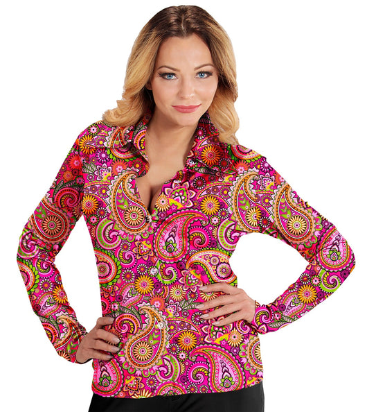 e-carnavalskleding-SYK Jaren 70 shirt paisley dames