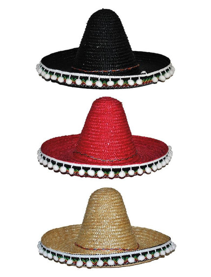 e-carnavalskleding-SYK Mexicaanse sombrero 60cm volwassenen in drie kleuren