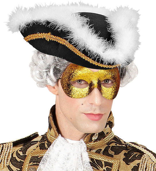 e-carnavalskleding-SYK Oogmasker goud met glitters