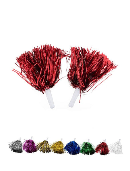 e-carnavalskleding-SYK Pompoms in metallic goud of zilver