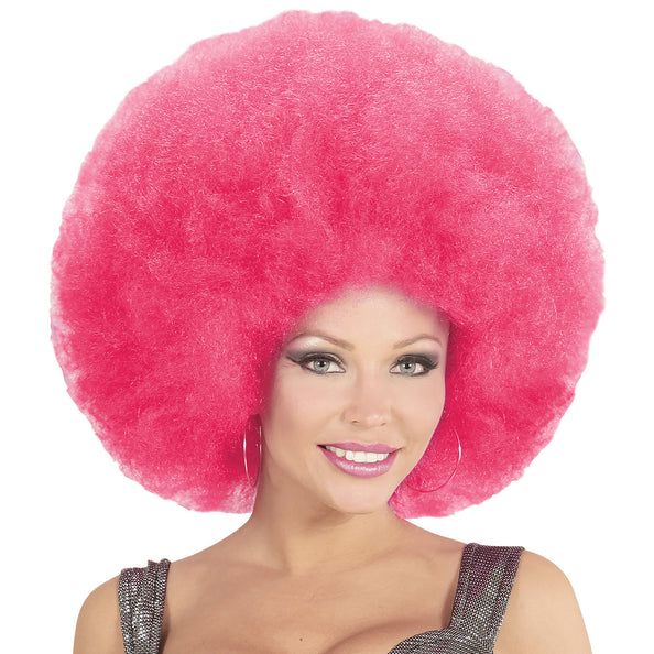 e-carnavalskleding-SYK Roze oversized Afro pruik