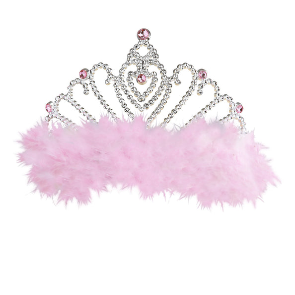 e-carnavalskleding-SYK Roze prinsessenkroon met marabou