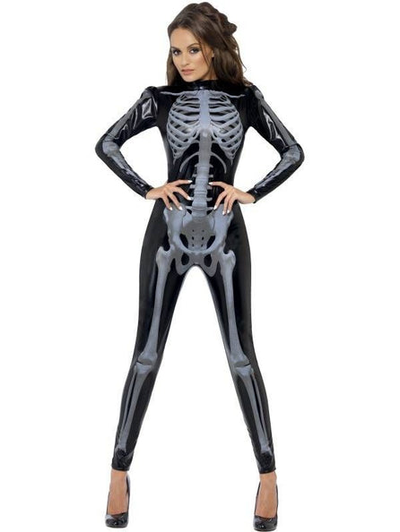 e-carnavalskleding-SYK Skelet catsuit dames