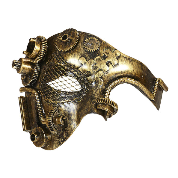 e-carnavalskleding-SYK Steampunk masker bruin goud