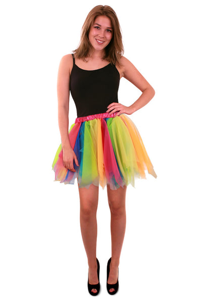 e-carnavalskleding-SYK Tule rok regenboog dames one size