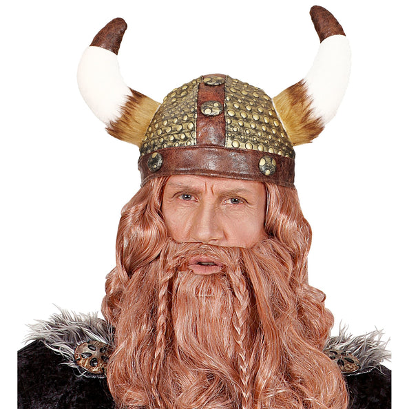 e-carnavalskleding-SYK Viking helm met hoorns van vacht