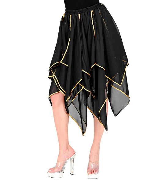 e-carnavalskleding-SYK Zwarte chiffon rok