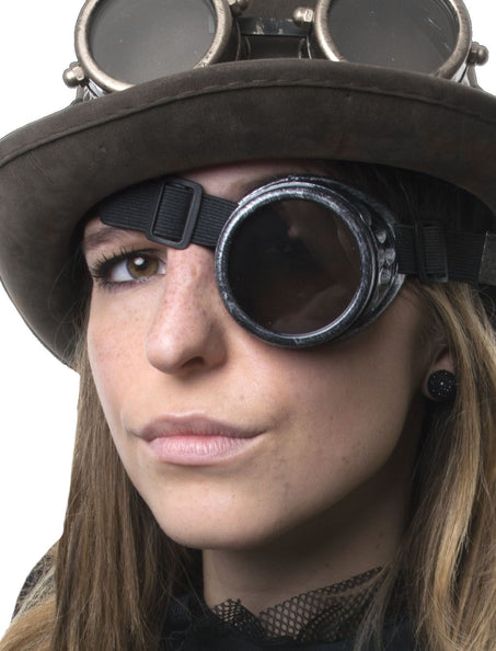 e-carnavalskleding-SYK Zwarte monocle steampunk bril