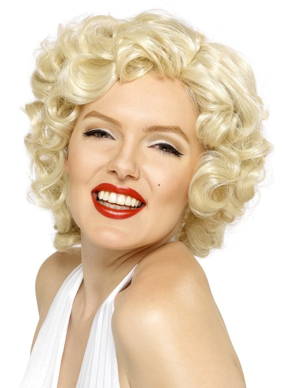 Blonde pruik Marilyn Monroe kort haar
