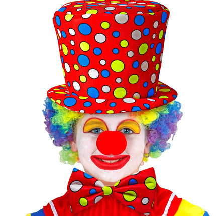 Clowns hoed met strik rood kinderen