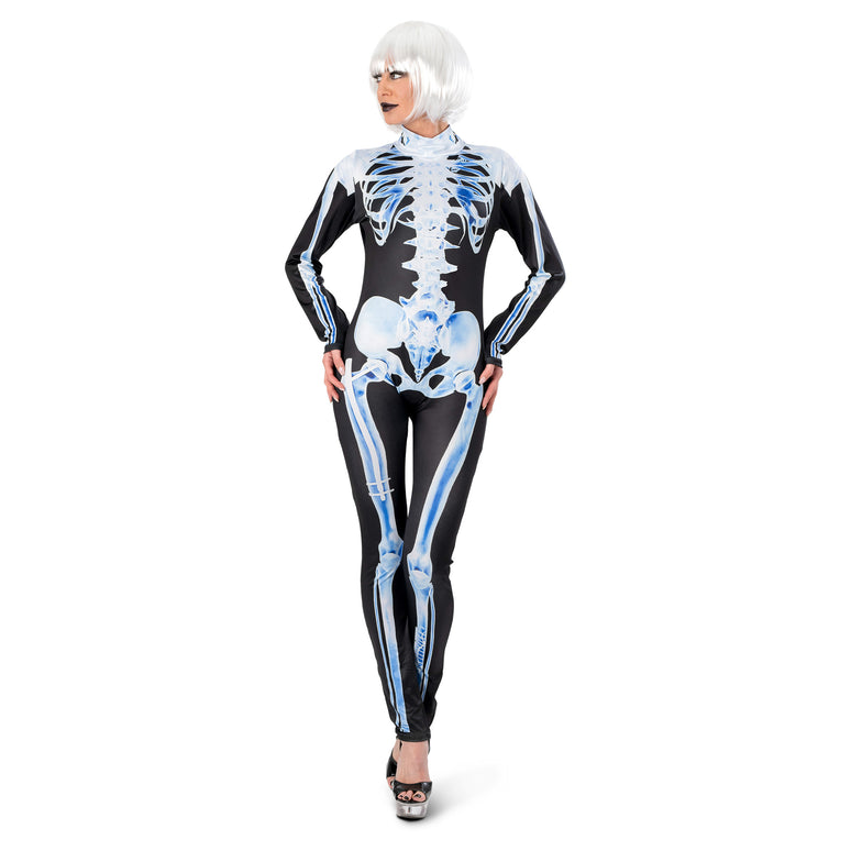 Skelet jumpsuit Blauw